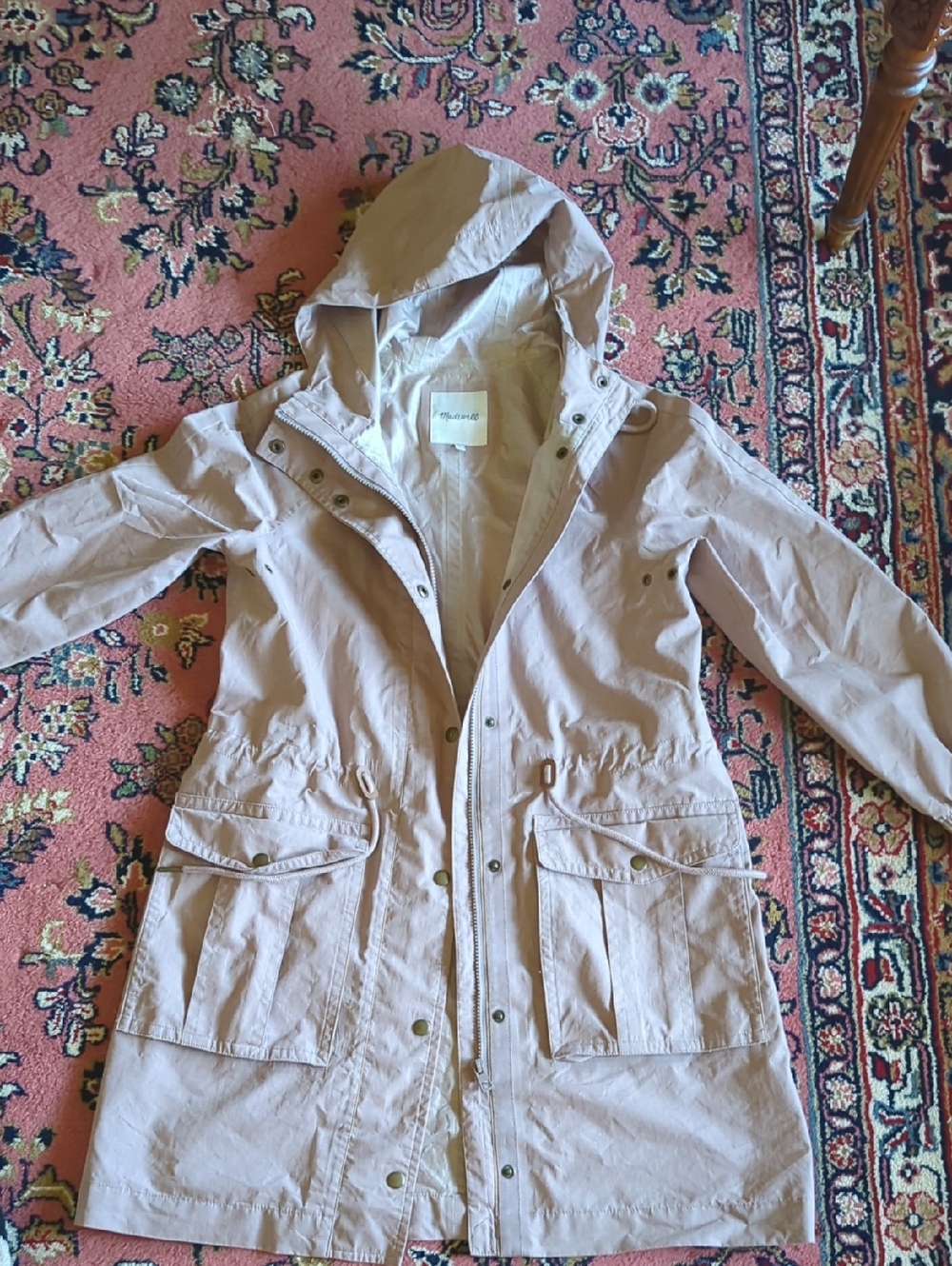 Madewell Light Taupe/Mauve  Hooded Rain Jacket